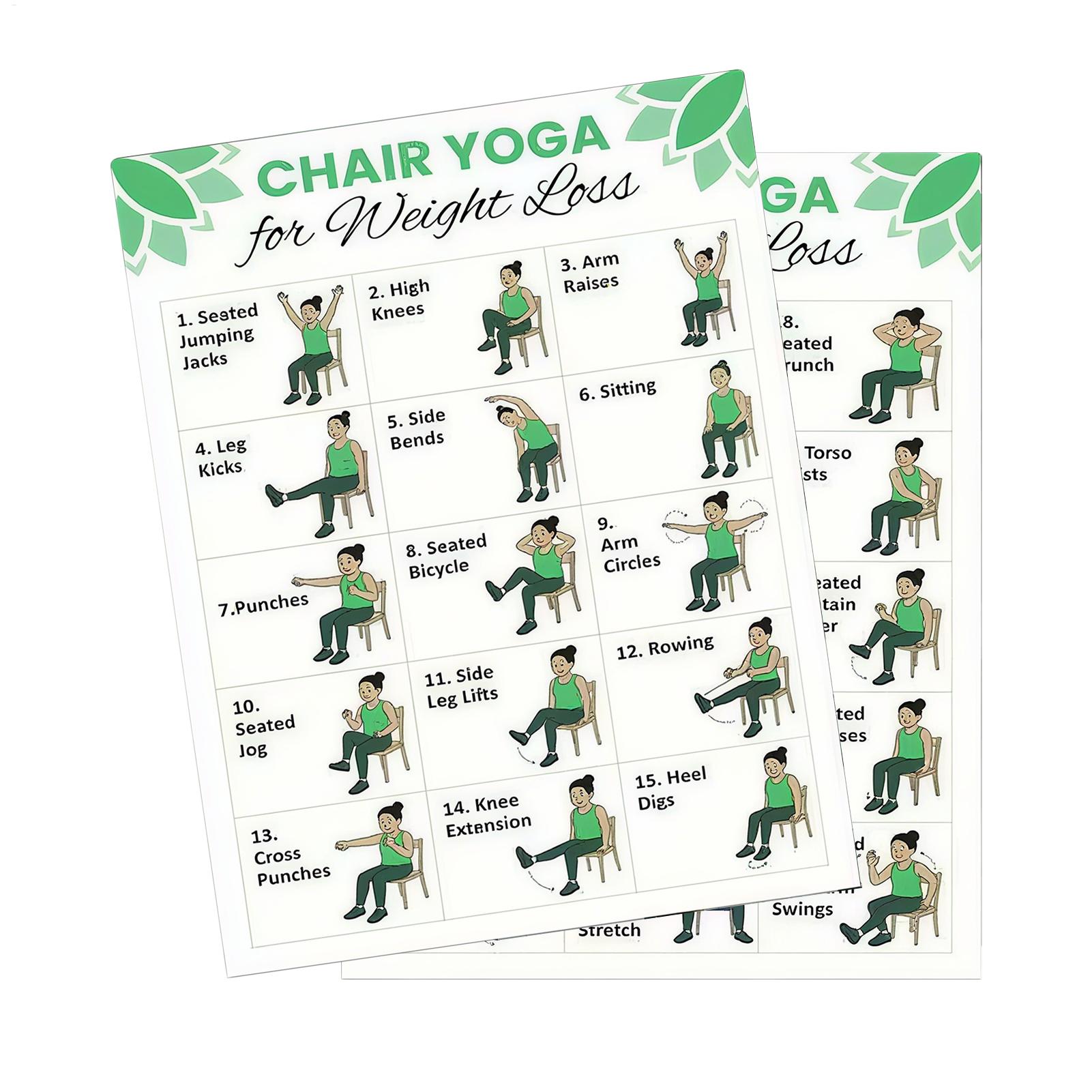 Yoga Health & Fitness Center - 2 stuks yogaposter, thuisoefeningen, gymyoga, 30-daagse