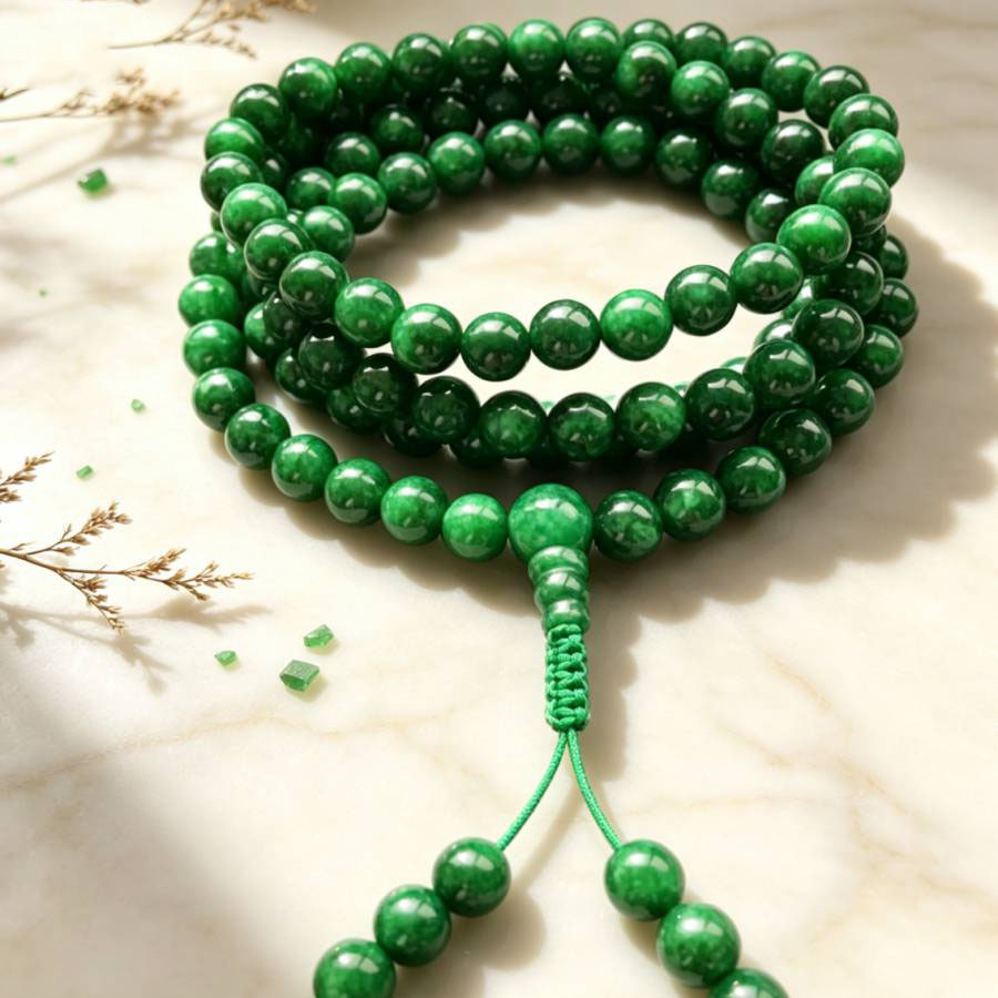 6Mm 108 Natuurlijke Groene Jad - Yoga Health & Fitness Center recensie en prijs