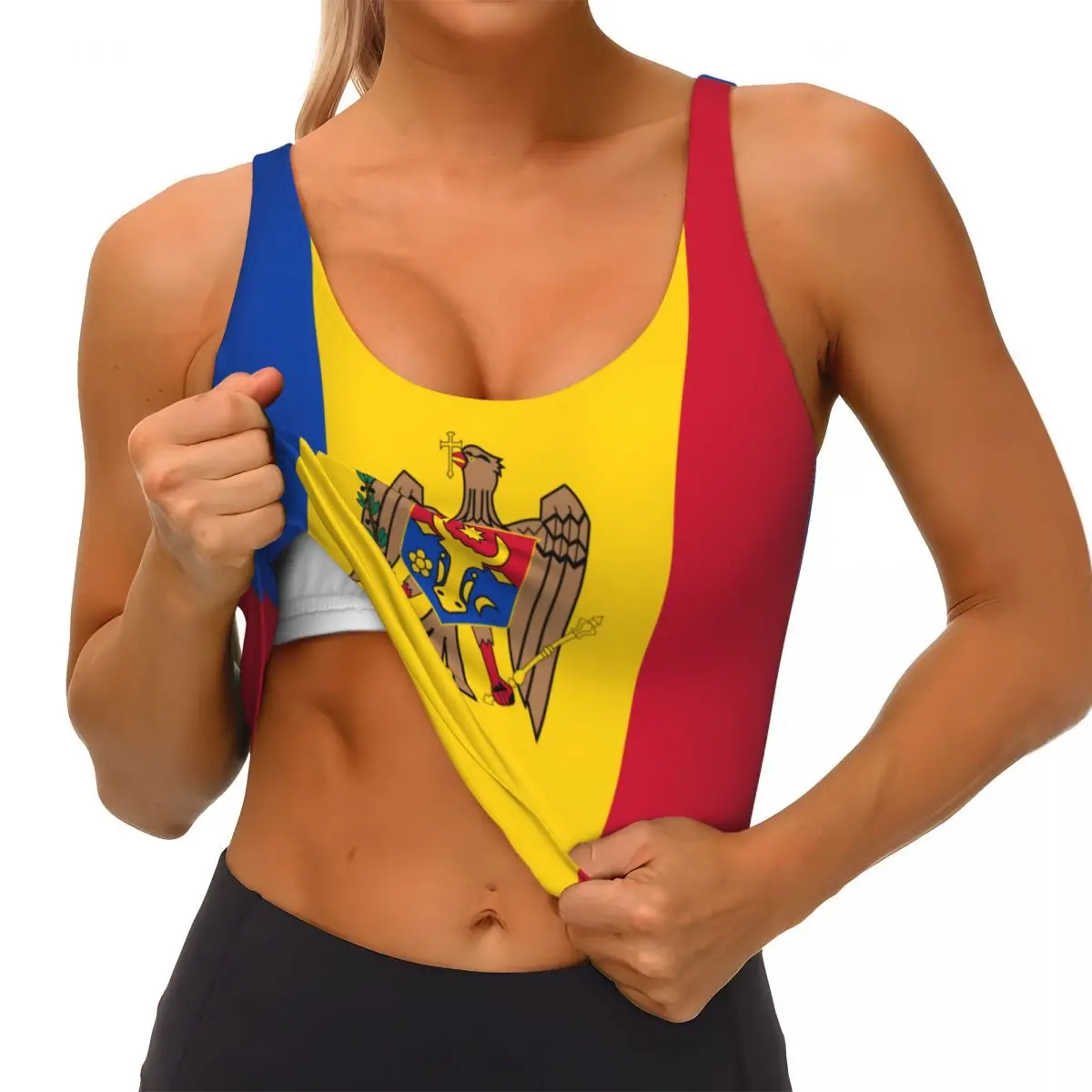 Moldavië Vlag Basic Tops Dames - Yoga Of Fitness recensie en prijs
