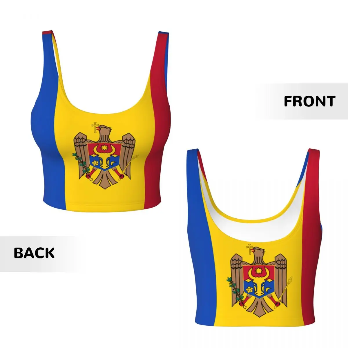 Moldavië Vlag Basic Tops Dames - Yoga Of Fitness recensie en prijs
